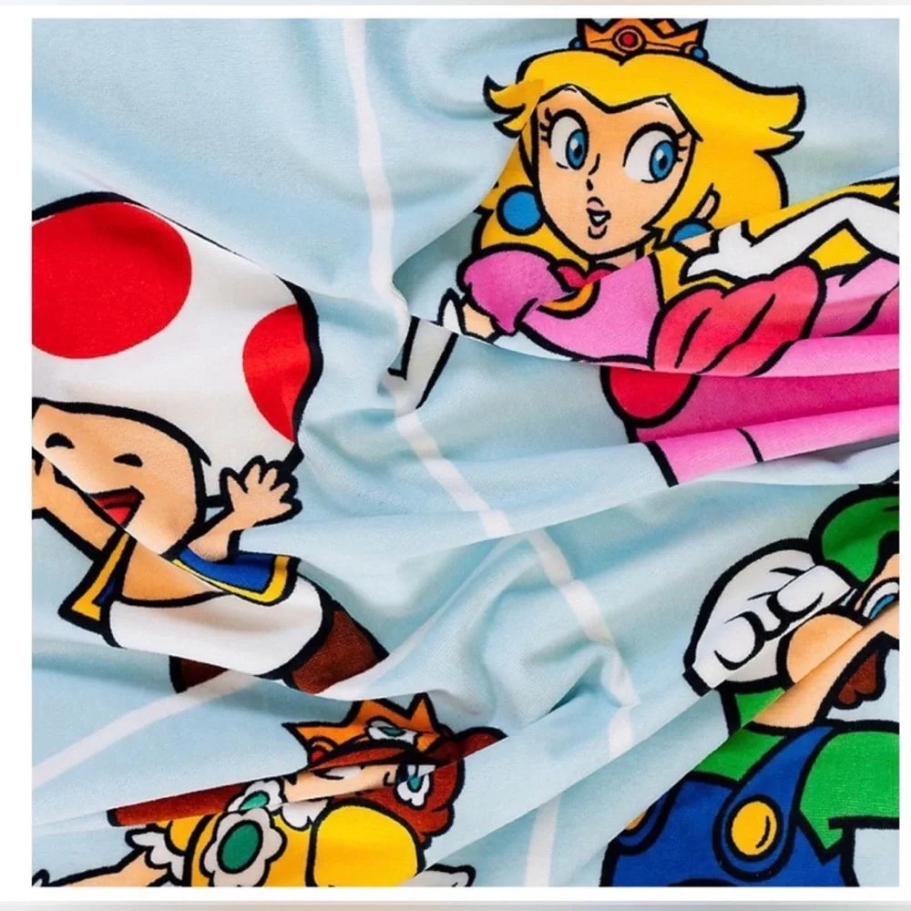 Mario & Peach Oversized Beach Towel for Kids- New